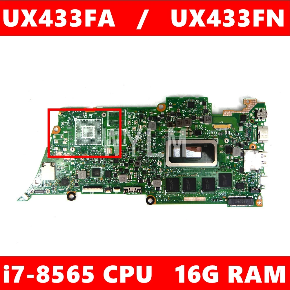 

Материнская плата UX433FA UX433FN для ноутбука, 16 ГБ ОЗУ