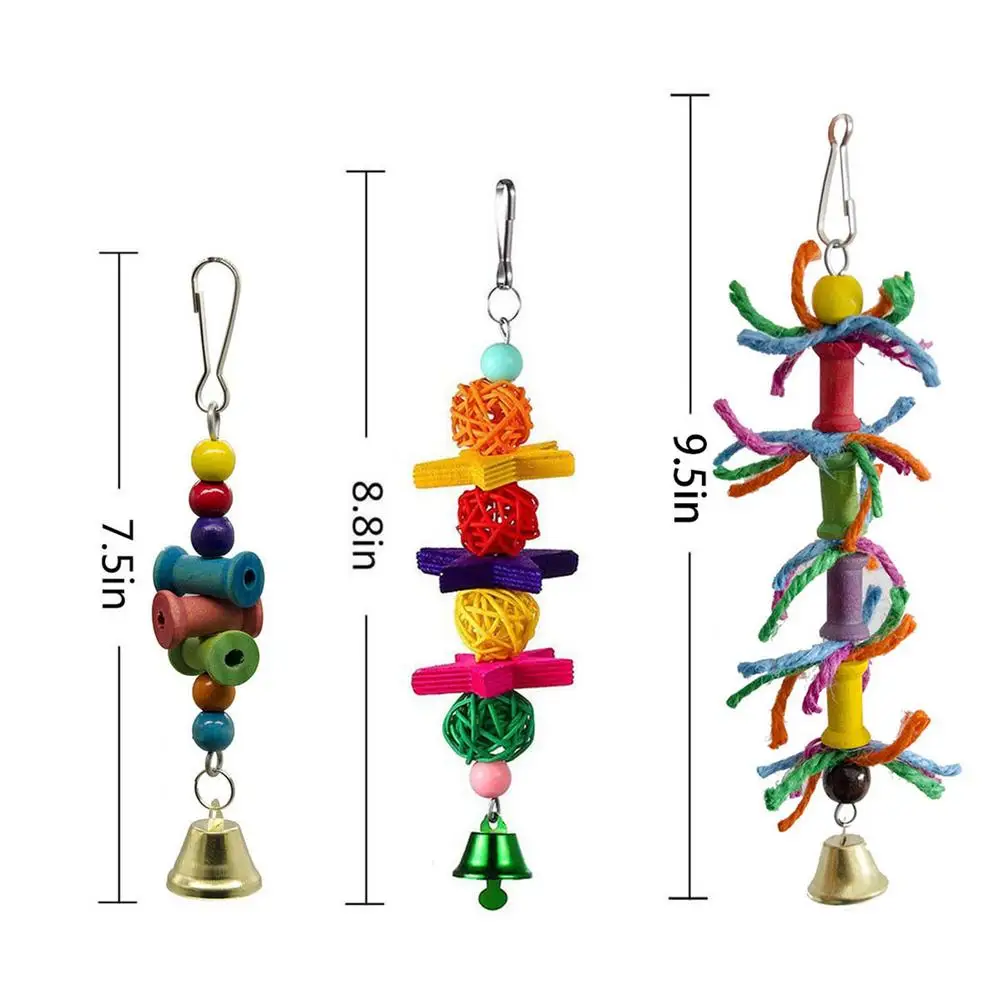 

10 Packs Bird Swing Chewing Toys Parrot Hammock Bell Toys