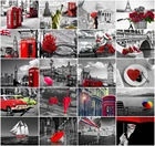 EverShine Алмазная мозаика Черный Красный полная площадь Алмазный Алмазная Живопись улица картина стразы Алмазная вышивка пейзаж декор для дома