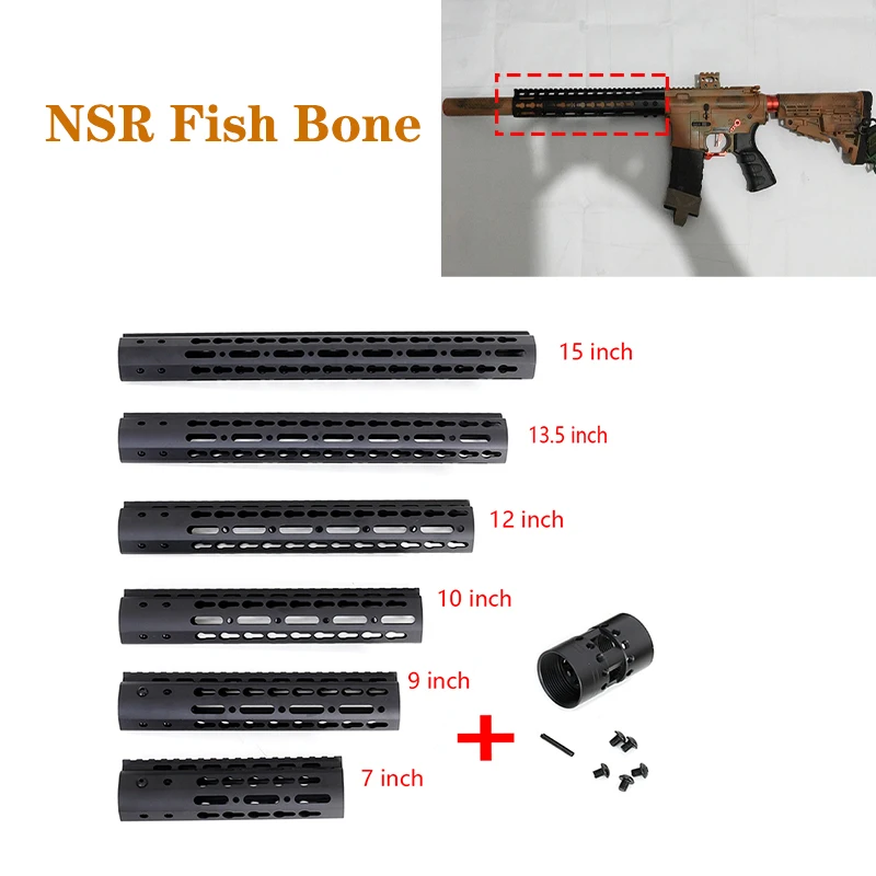 

Airsoft AR-15 M4 M16 7 9 10 12 13.5 Inch Free Float Handguard Picatinny Rail Base Rifle Scope Mount Bracket Steel Barrel Nut