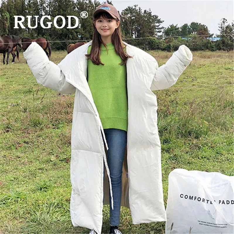 RUGOD осень зима новый стиль Шикарный утолщенный пуховик сплошной цвет теплое