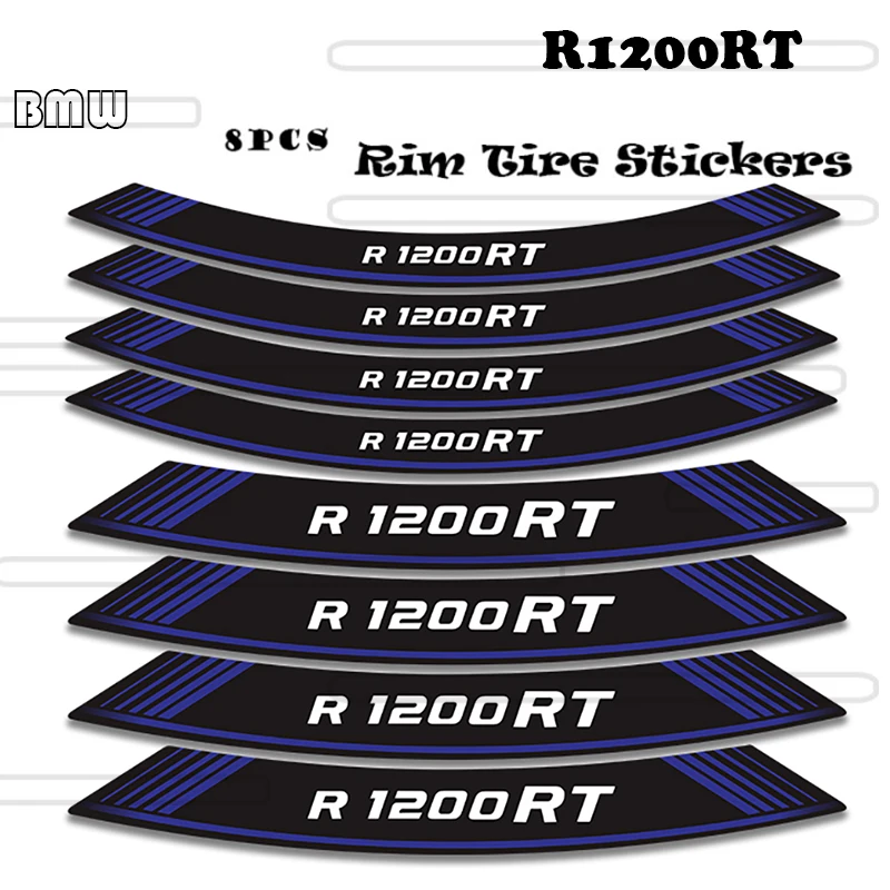 

8X Motorcycle Tire Creative sticker Custom Inner decorative decals Rim wheel foil stickers for BMW R1200RT r1200 rt