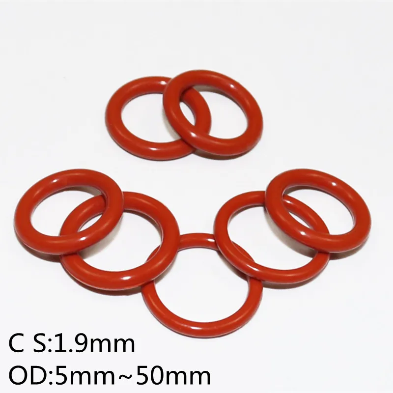 

Красно-белое кольцо из силикагеля типа O VMQ, водонепроницаемая стиральная машина, резиновая изоляция, Круглый уплотнитель CS 1,9 мм od 5 мм ~ 50 мм