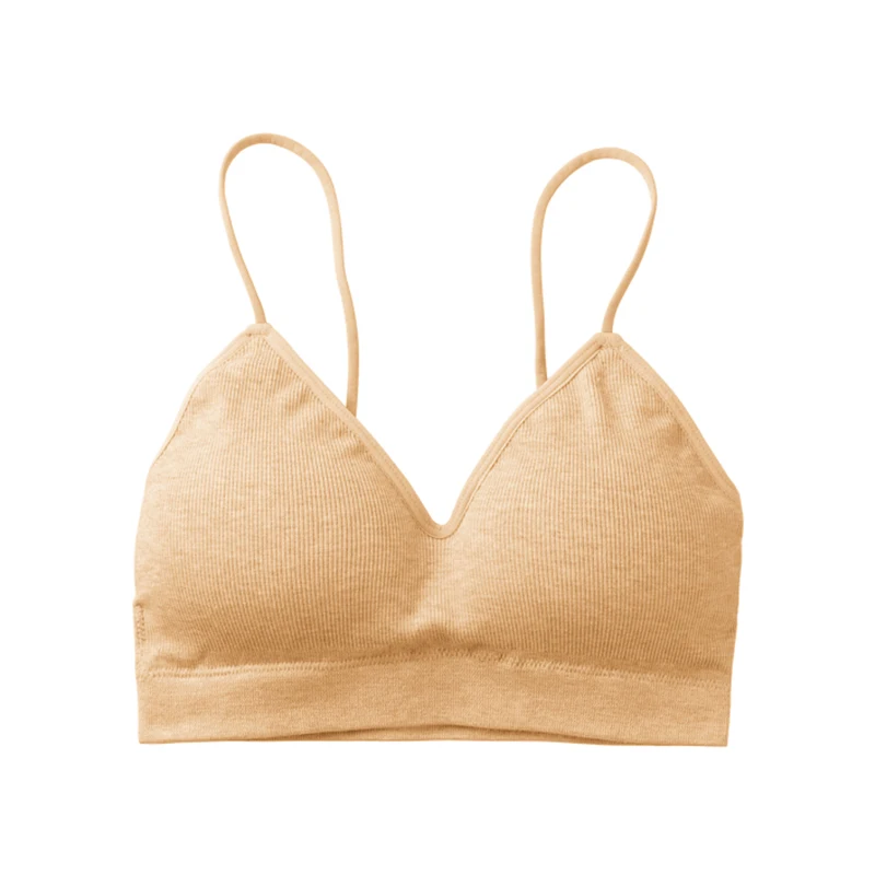 BEIGE Normal Perfering, женский сексуальный жилет, на груди, с мягкими бретельками, бюстгальтер, без косточек, пуш-ап, для фитнеса, бюстгальтер, нижнее белье, нижнее белье, черный топ - Цвет: BEIGE Normal