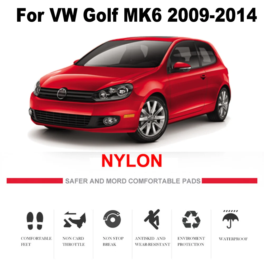 Пользовательские Коврики для VW Golf Mk6 GTI 2009- водонепроницаемый ковер нейлоновый лайнер передний задний 2005 2006 2007 2008 2009