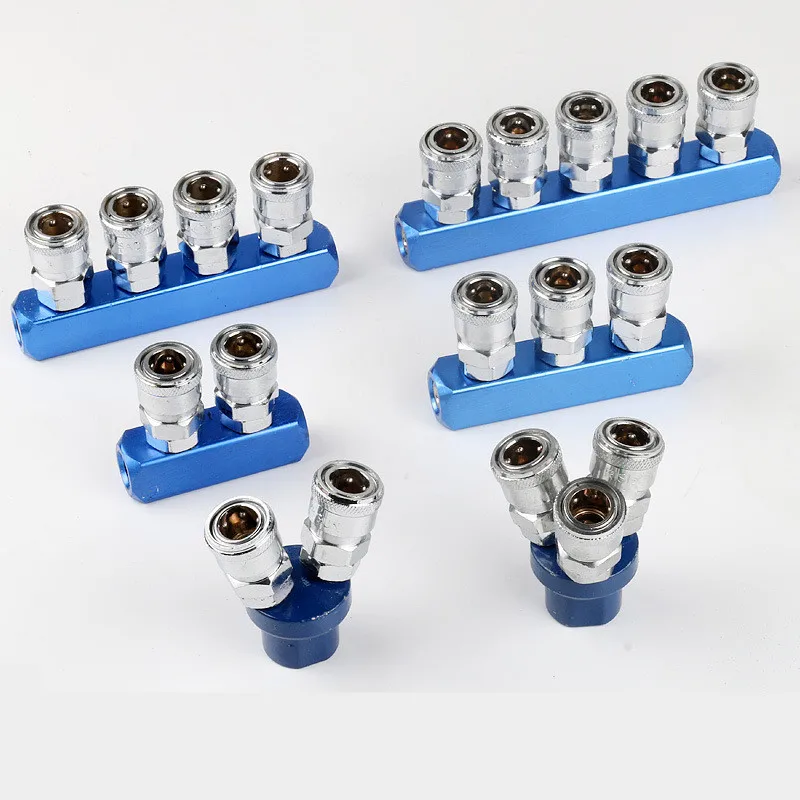 Pneumatische Fitting Kompressor Armaturen 1/4 Schnellkupplung Luft Gas Distributor Für Pumpe Werkzeug Koppler Verteiler Multi Splitter