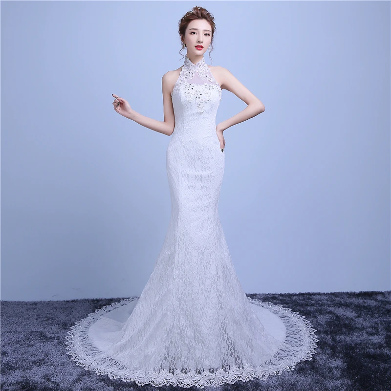 Женское свадебное платье Русалка белое кружевное модель Y32 2020|Свадебные платья| |