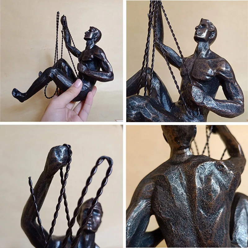 Промышленный стиль скалолазание человек каучук железная проволока настенное