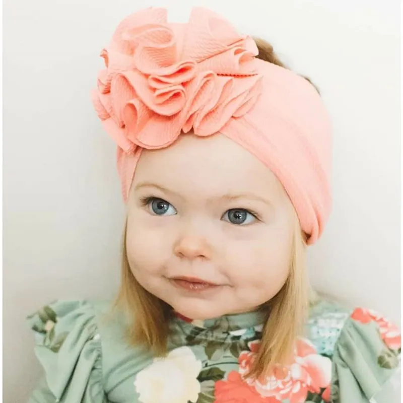 

Large flowers baby Headband Girls Chic Solid Elastic Hairband Hair Ties For kids Turban Head Wrap Hair Accessories Headwear