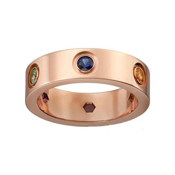 

Luxury brand color diamond new couple ring Valentine's day gift classic micro label alloy fashion jewelry ring woman ring