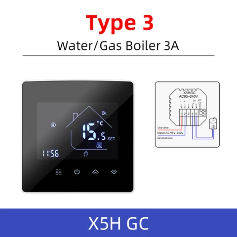 Умный термостат Tuya с Wi-Fi для теплого пола, газового водонагревателя, пульт дистанционного управления температурой для Google Home,Alexa