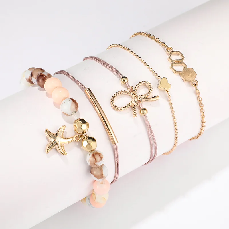 5 шт./компл. богемные очаровательные цветные бусины в виде морской звезды