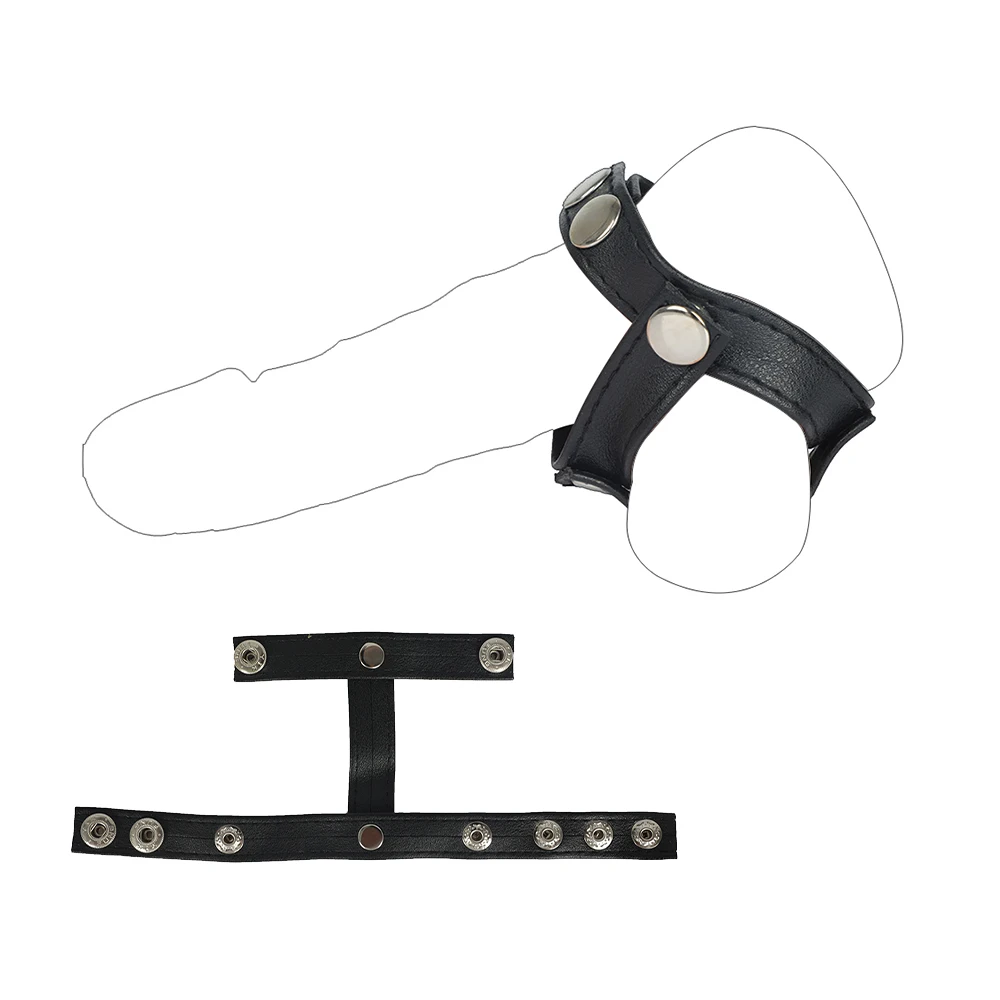 Регулируемый пенис из искусственной кожи мошонку Кольца для пениса мячи