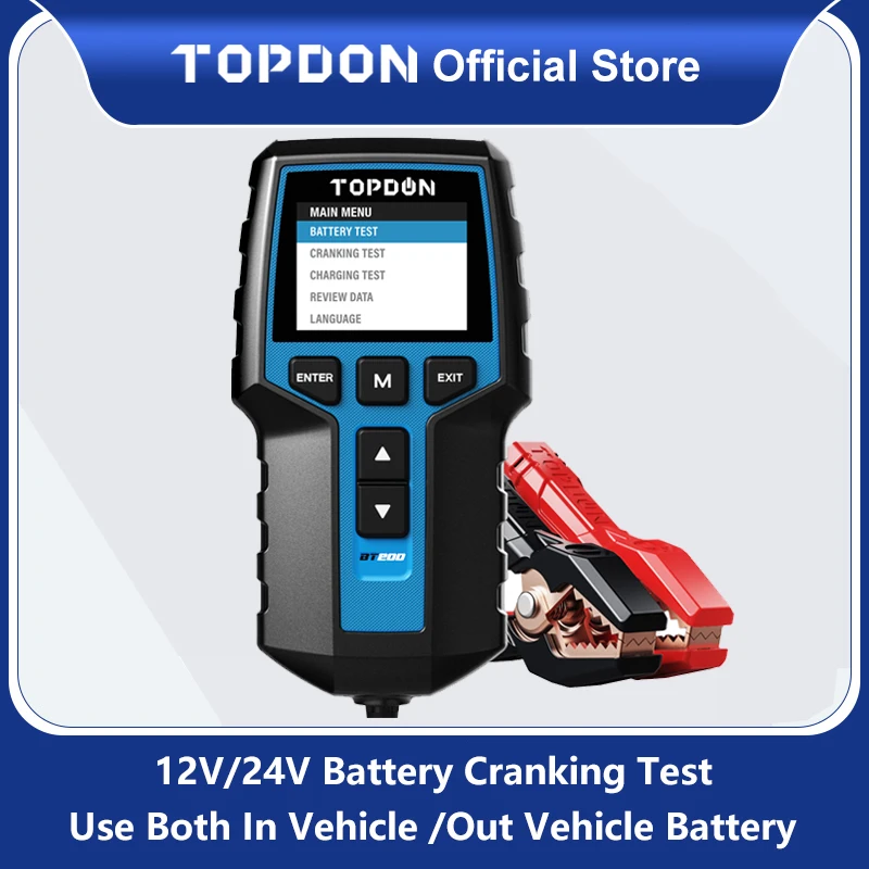 Тестер аккумуляторной батареи автомобиля TOPDON BT200 12 В цифровой автомобильный