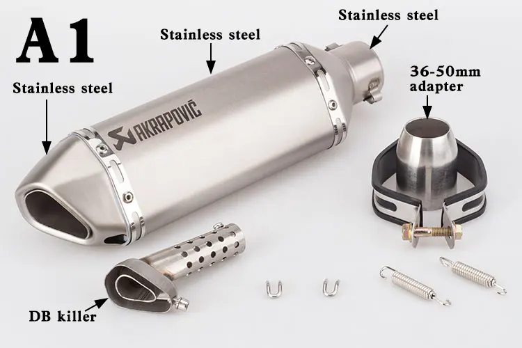 Универсальный Akrapovic мотоциклетный глушитель выхлопной трубы Moto GP система побега для KTM Benelli Honda Kawasaki Yamaha Ducati слипоны - Цвет: A1