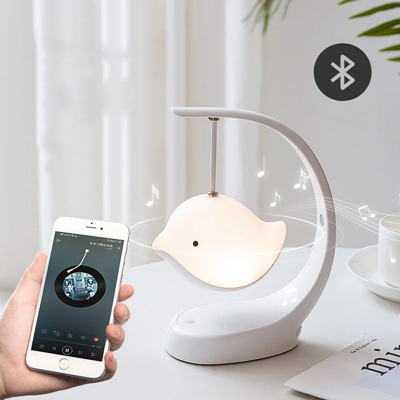 

Умный музыкальный ночник с Bluetooth в виде птицы, креативный Романтический Настольный светильник с дистанционным управлением и перезаряжаемы...