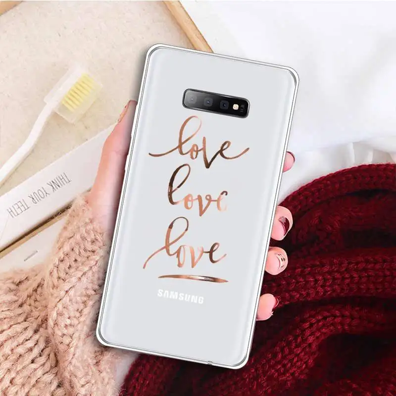 

gold Phone Case Clear Transparent for samsung A 21s 50 71 S 8 9 20 note 10 20 plus ultra
