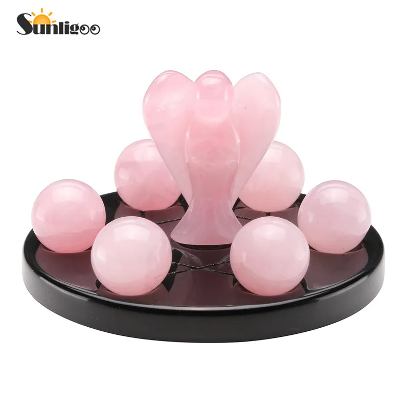 Sunligoo 7 Чакра Исцеляющие кристаллы шарики натуральные камни фигурки ангелов рейки