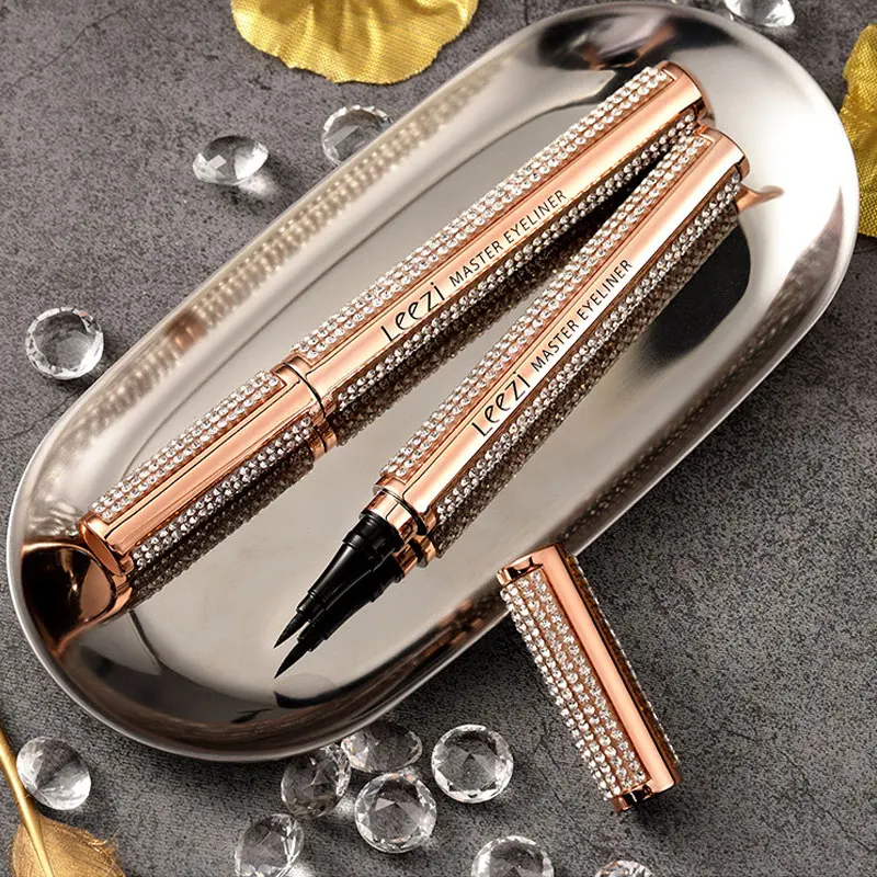 

Liz Star Diamond Self-adhesive Black Liquid Eyeliner Glue-free Magnetic-free False Eyelashes Eye Liner Waterproof Cosmetics Tool