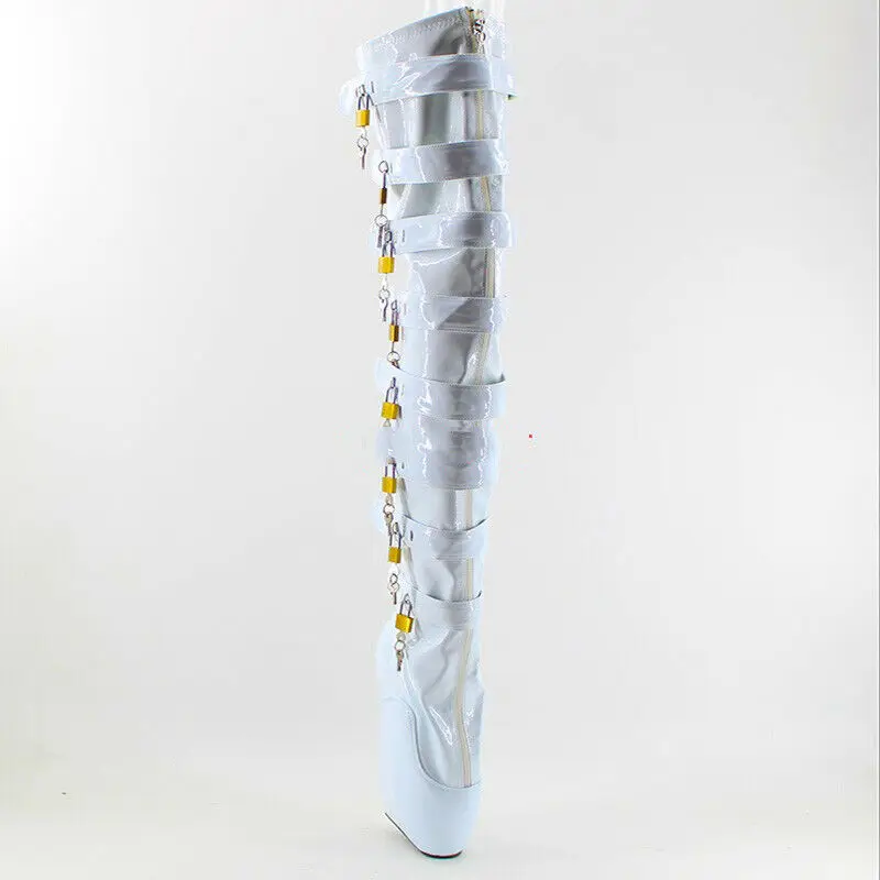 New 18cm Ballet Super High Heeled Over Knee Boots Large Size Sexy Nightclub |