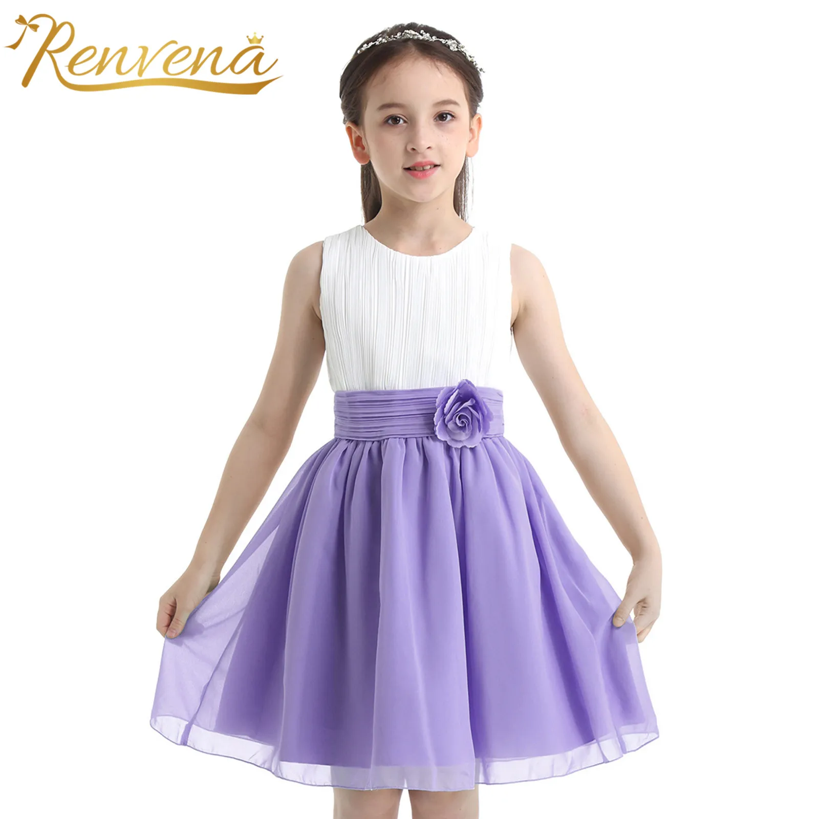 

Детское шифоновое платье без рукавов, на Возраст 4-16 лет