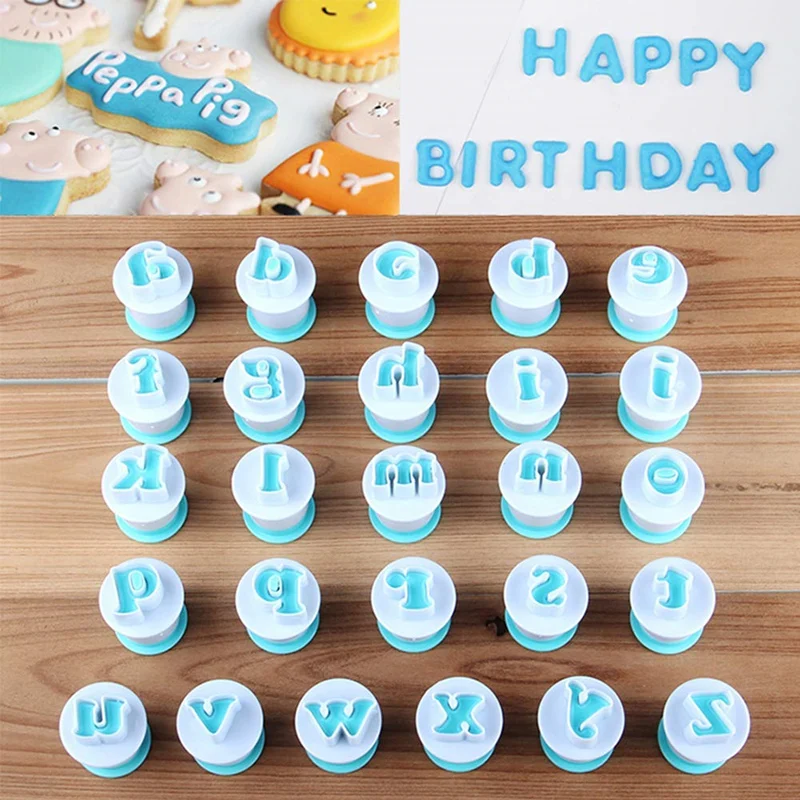

Alphabet Number Biscuit Cutter Lowercase Uppercase Letter Cake Decorating Cookie Tools Stamp Mold Dessert Baking Accessories
