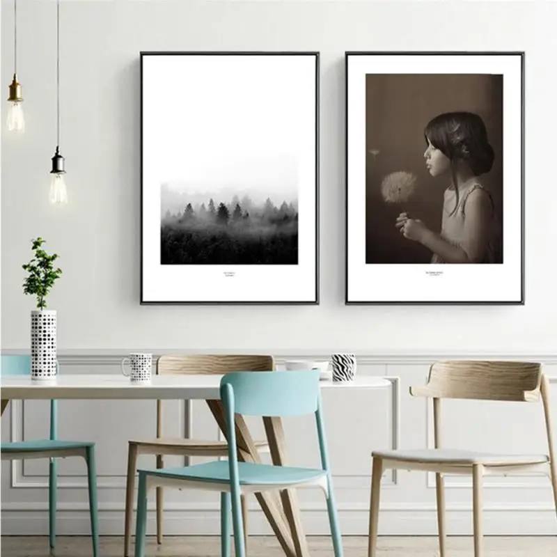 Холст с изображением девушки Life Hope Forest плакат минималистичные принты для