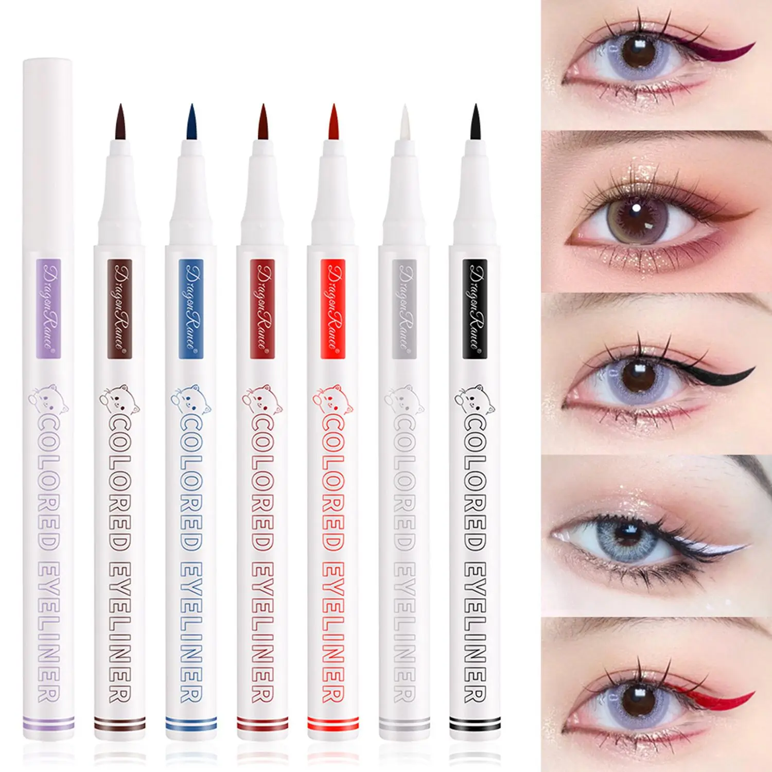 

Makeup Eyeliner Gel Pen Anti-Sweat Non-Smudge Color Liquid Eye Liner Pencil Easy To Color Eye Lash Enhancers