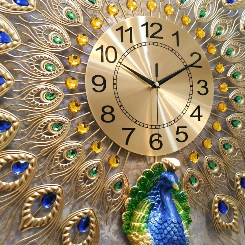 60*58 см настенные часы Павлин современный дизайн роскошные украшение для спальни