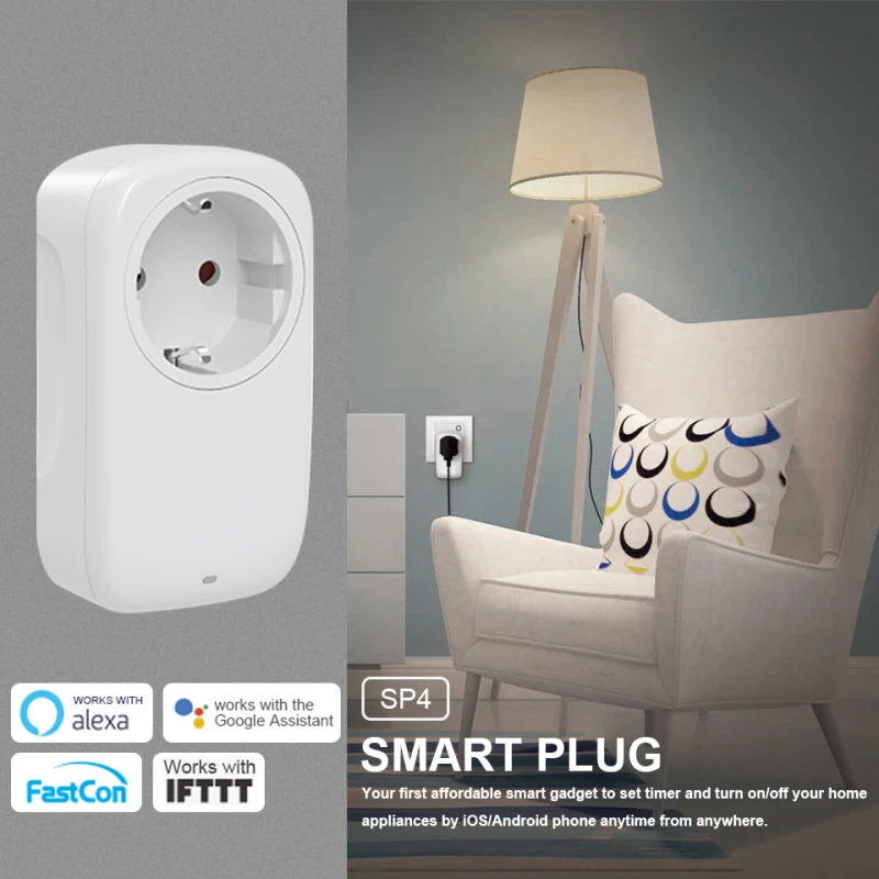 Розетка таймер Broadlink SP4L с поддержкой Wi Fi и управлением через