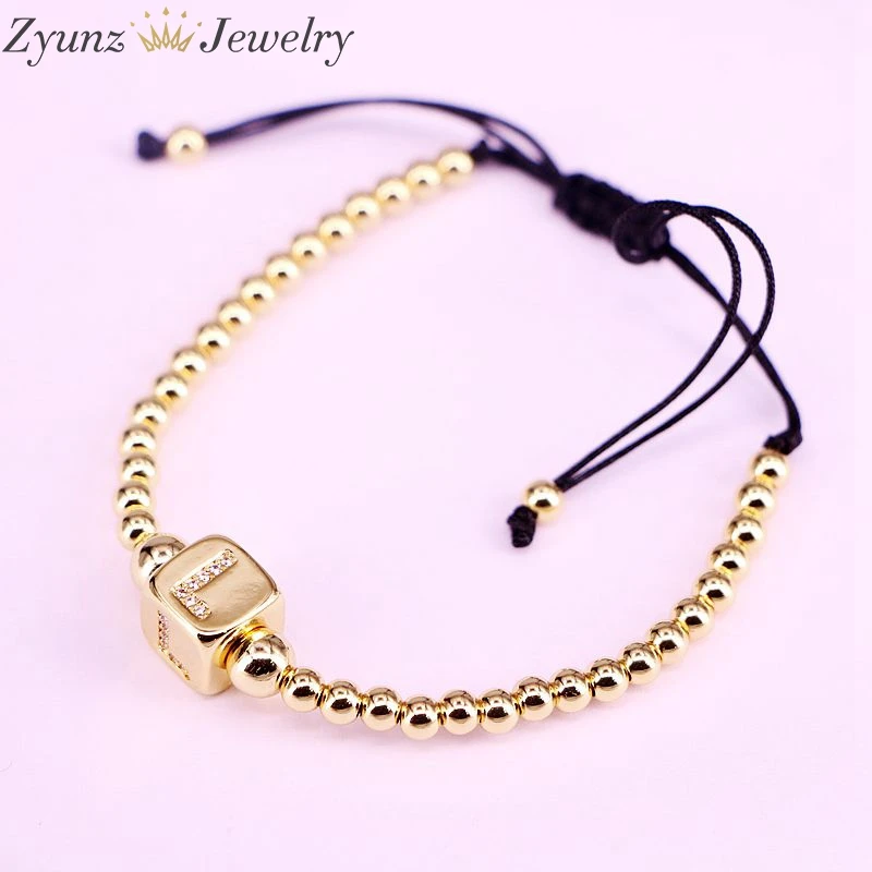 Браслет макраме с квадратными бусинами и 26 буквами алфавита 10 шт. | Украшения