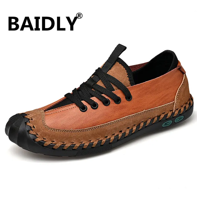 Мужские туфли из натуральной кожи летние модные повседневные лоферы мягкая