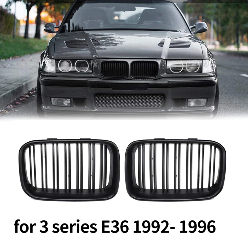 Передняя сменная решетка для радиатора совместимая с BMW E36 325I 320I 318Is 1992-1996 матовая