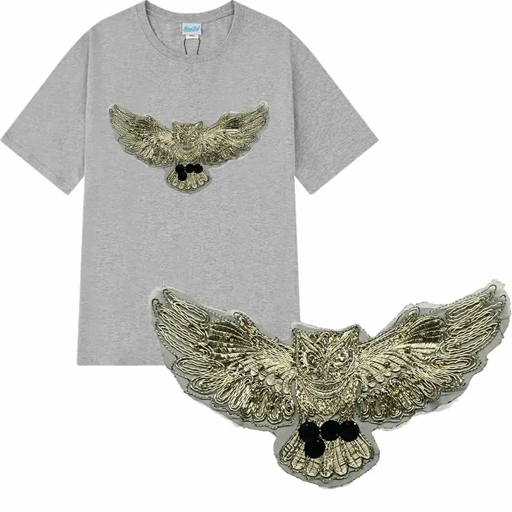 

large embroidery big owl bird patches for clothing DO-3173