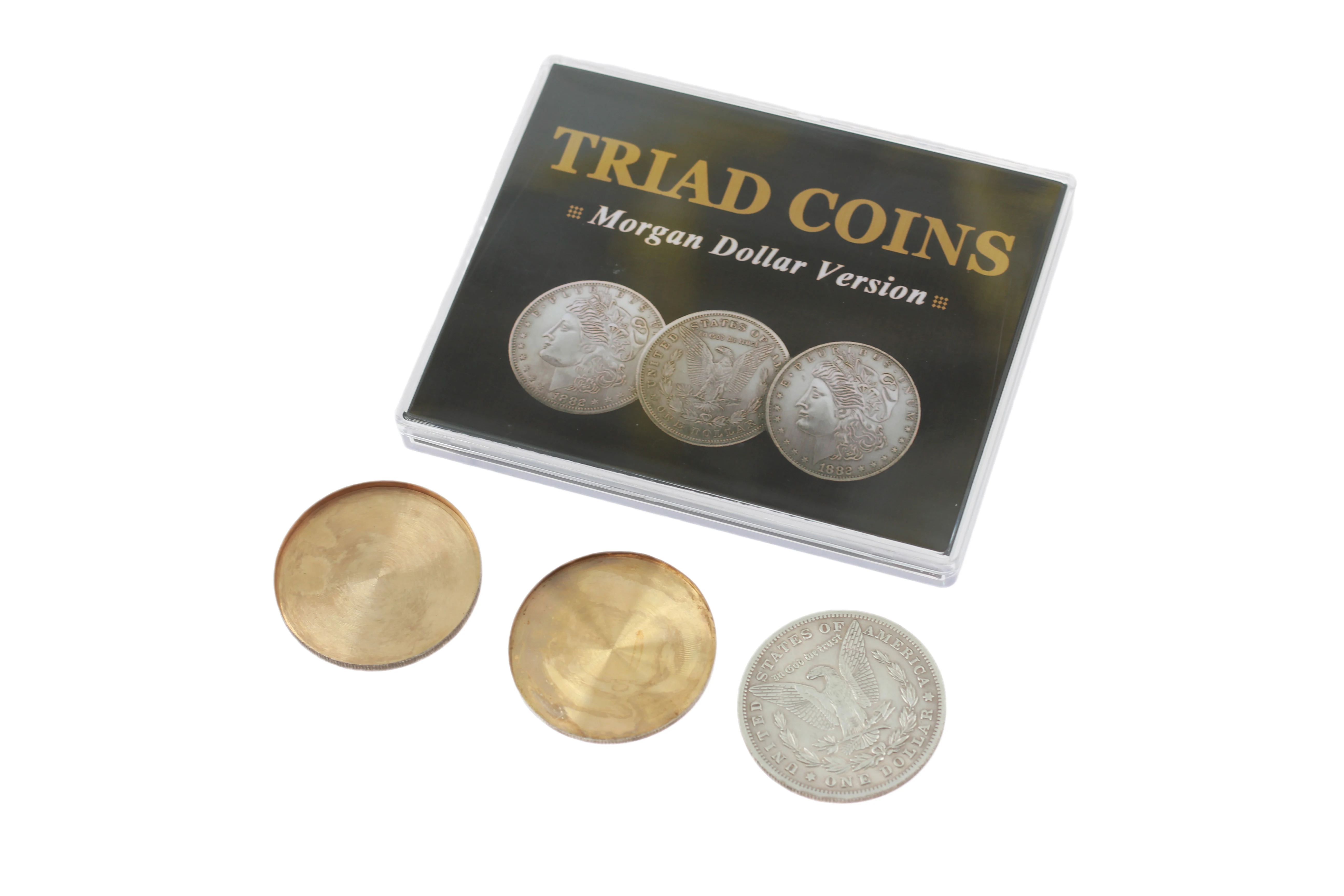 Triad Coins (Morgan Gimmick) волшебные трюки Производят замену трех монет Magia крупным планом