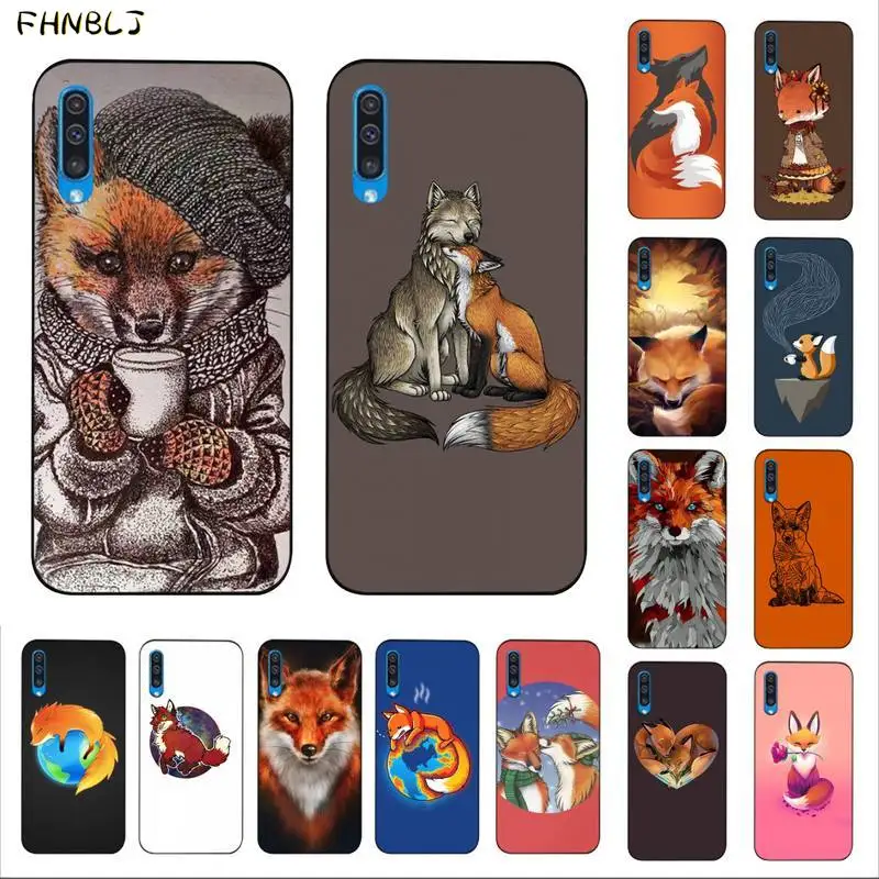 

FHNBLJ Anime funny foxs lovely cute TPU black Phone Case Cover Hull for Samsung A10 20s 71 51 10 s 20 30 40 50 70 A30s cover