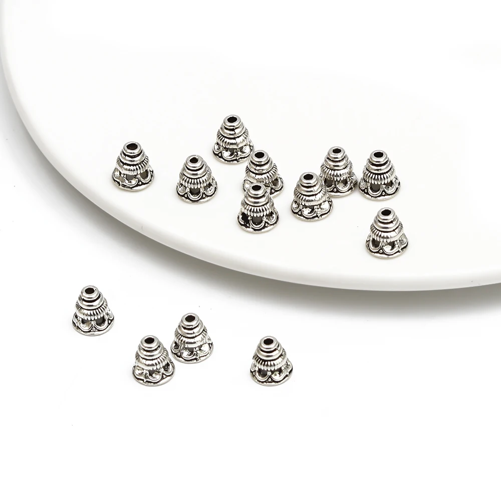 MEIBEADS пустые бусины тибетского серебристого цвета 20 шт./лот колпачки для