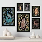 Картина на холсте с изображением барсука оленя лисы Павлина Животных