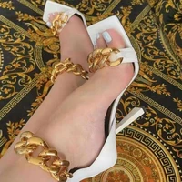 mature new womens sandals fashion simple vamp metal decoration sexy all match elegant outdoor high heeled womens sandals