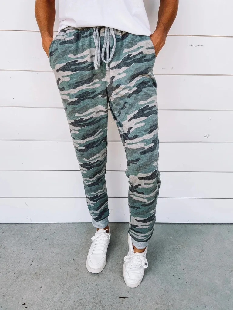

Winter Printed Camouflage Women's Pants Drawstring Sport Pants Female 2022 New Fashion Streetwear Casual Trousers Ladies