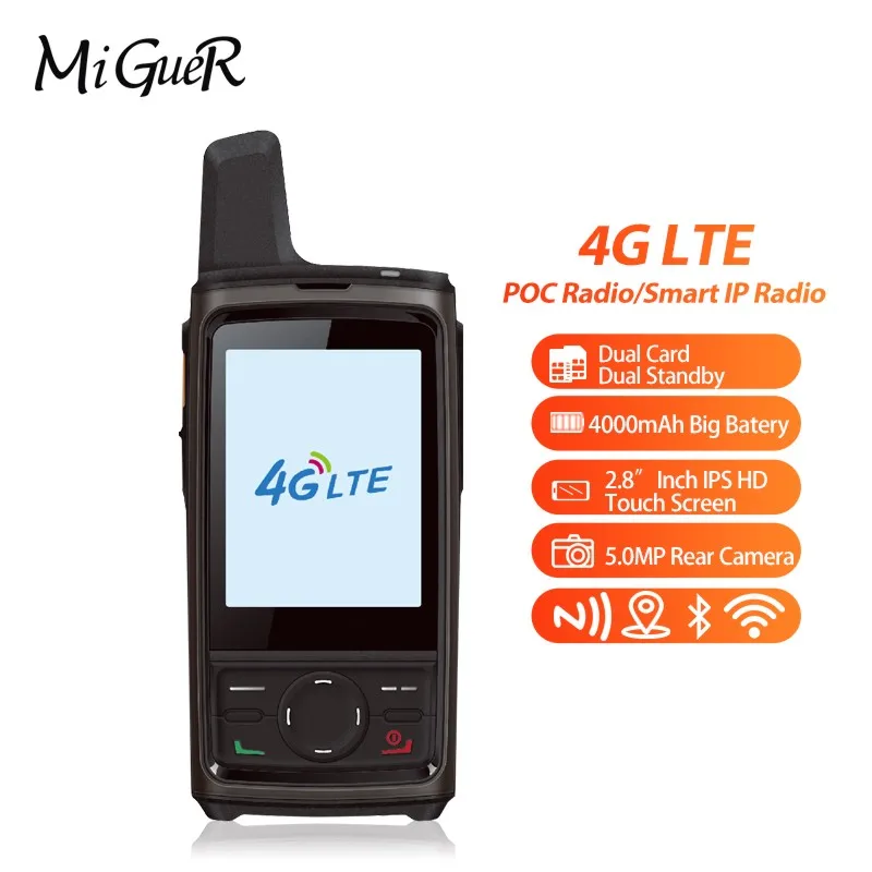 MiGueR T8 сетевая рация Android 6,0 Двойная карта 4G LTE FDD gps позиционирование с помощью NFC 5.0MP задняя камера рация