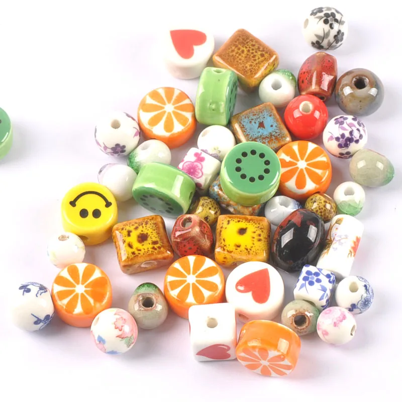 25 г разноцветные винтажные китайские керамические бусины подходят для ожерелий