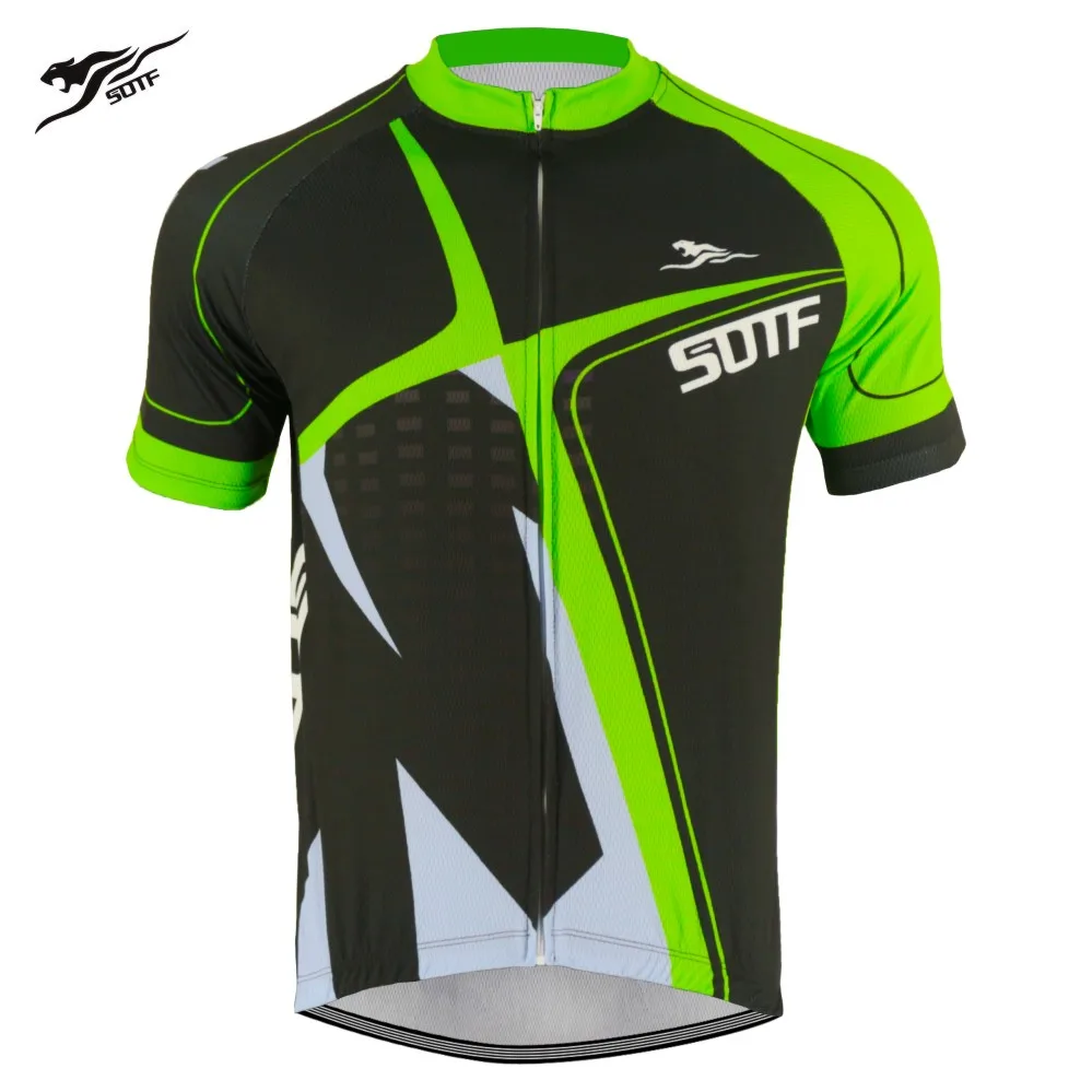 

SOTF Summer Green Geometric Breathable Retro Cycling Jersey Short Sleeve Motocross Clothing Road Bike Shirt Men Women cycling