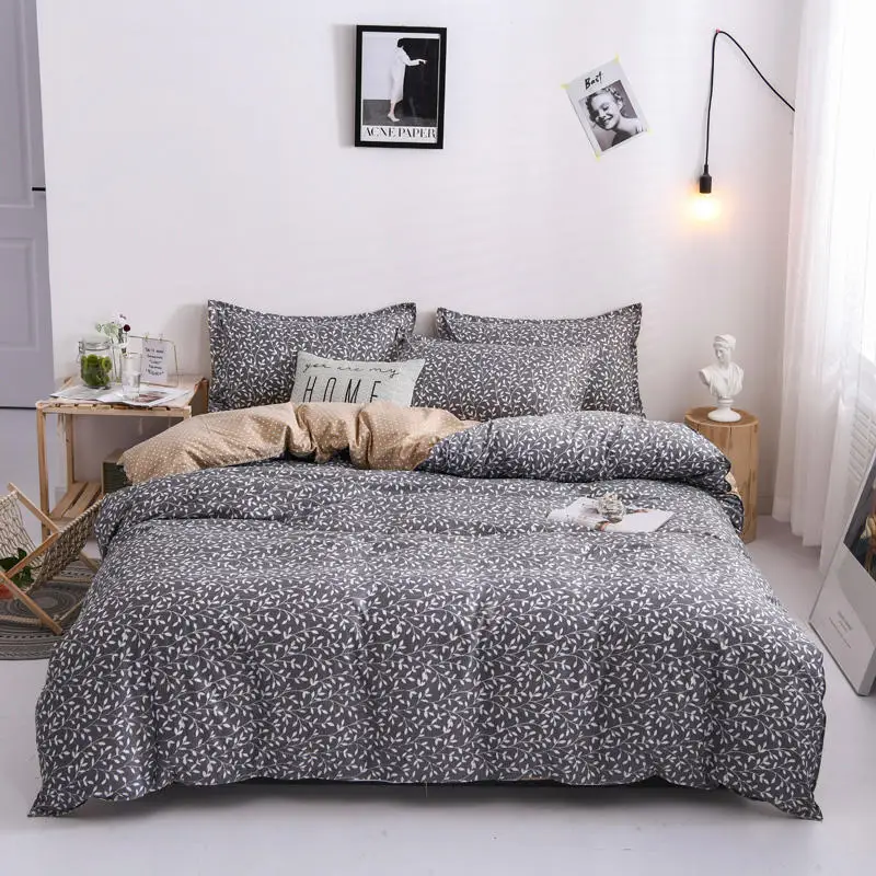 Nordic Duvet Cover Set 220x240 King Size Simple Bedding Striped Couple Bed Quilt Sheet Pillowcase Single Double Queen | Дом и сад