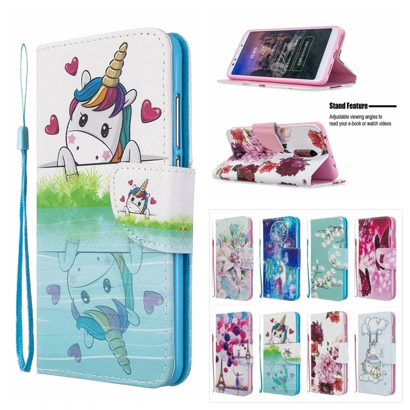 

Cute Painted Etui On For Huawei Honor 10 Lite Flip Leather Magnetic Wallet Case For Huawei Honor 20 Lite 10i 20i Case Cover