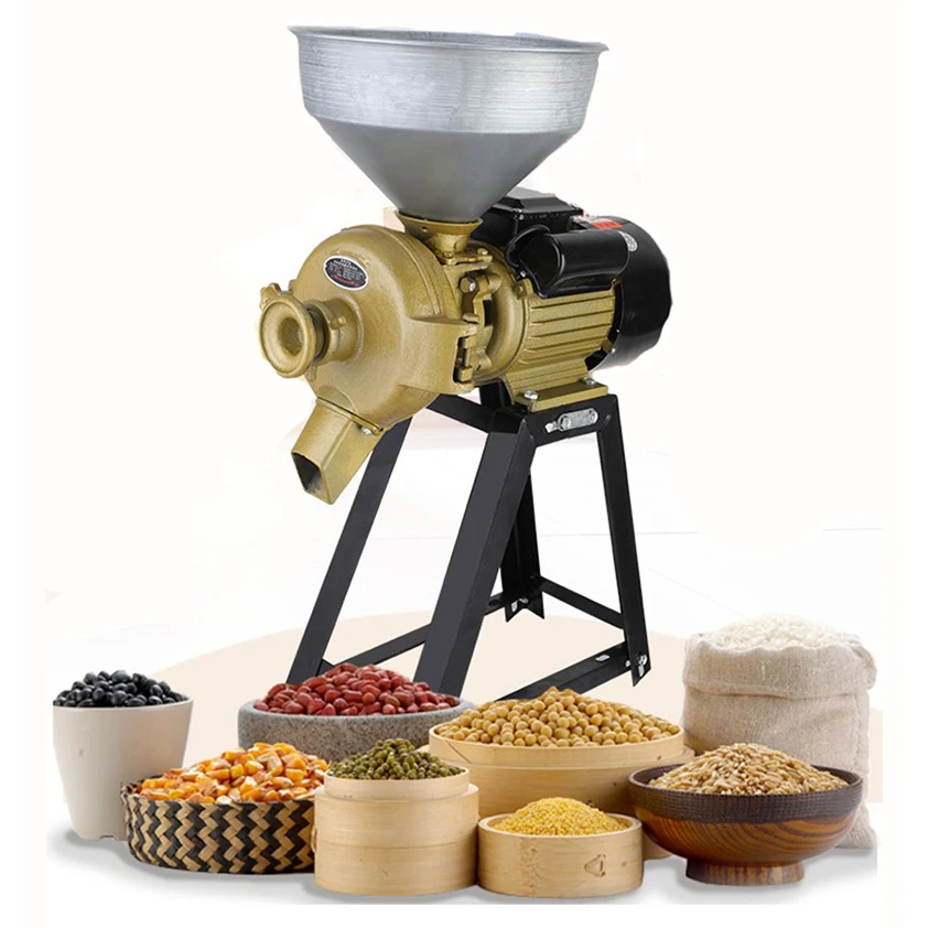 

Electric Grain Grinder Commercial Multifunctional Wet and Dry Grinder with Funnel 1400 Rpm Suitable for The Catering Industry