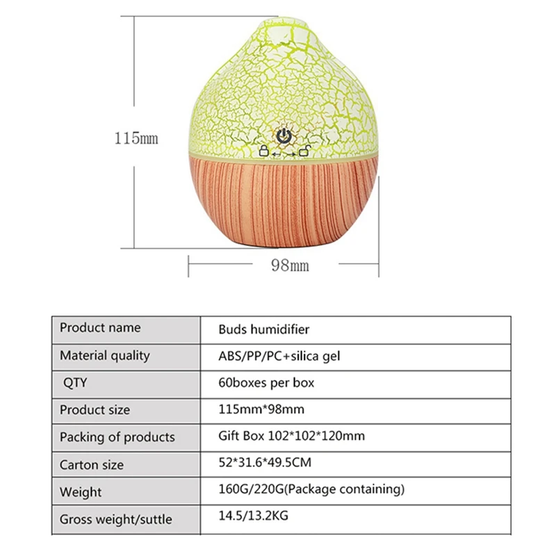 130 мл ультразвуковой диффузор эфирных масел цветы USB увлажнитель воздуха для дома