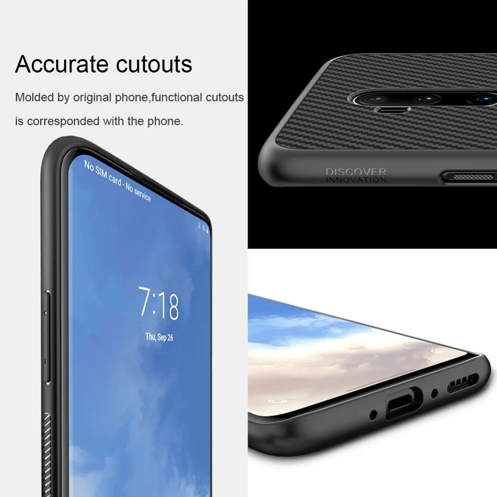 Для Oneplus 7T Pro задняя крышка чехол NILLKIN клетчатый синтетический карбоновый чехол для телефона бампер чехол для Oneplus 7T Pro