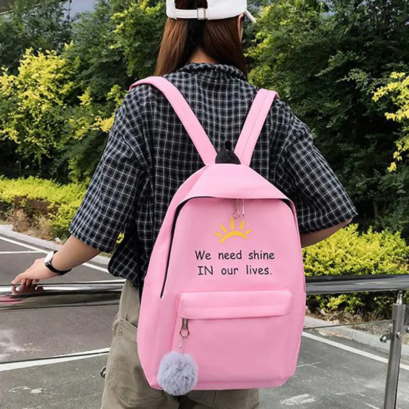 4 шт./компл. школьные сумки модные женские рюкзаки холщовые для девочек школьный