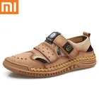 Летние мужские сандалии Xiaomi Mijia, сетчатые кроссовки ручной работы, Повседневная дышащая мужская обувь, удобные прогулочные босоножки